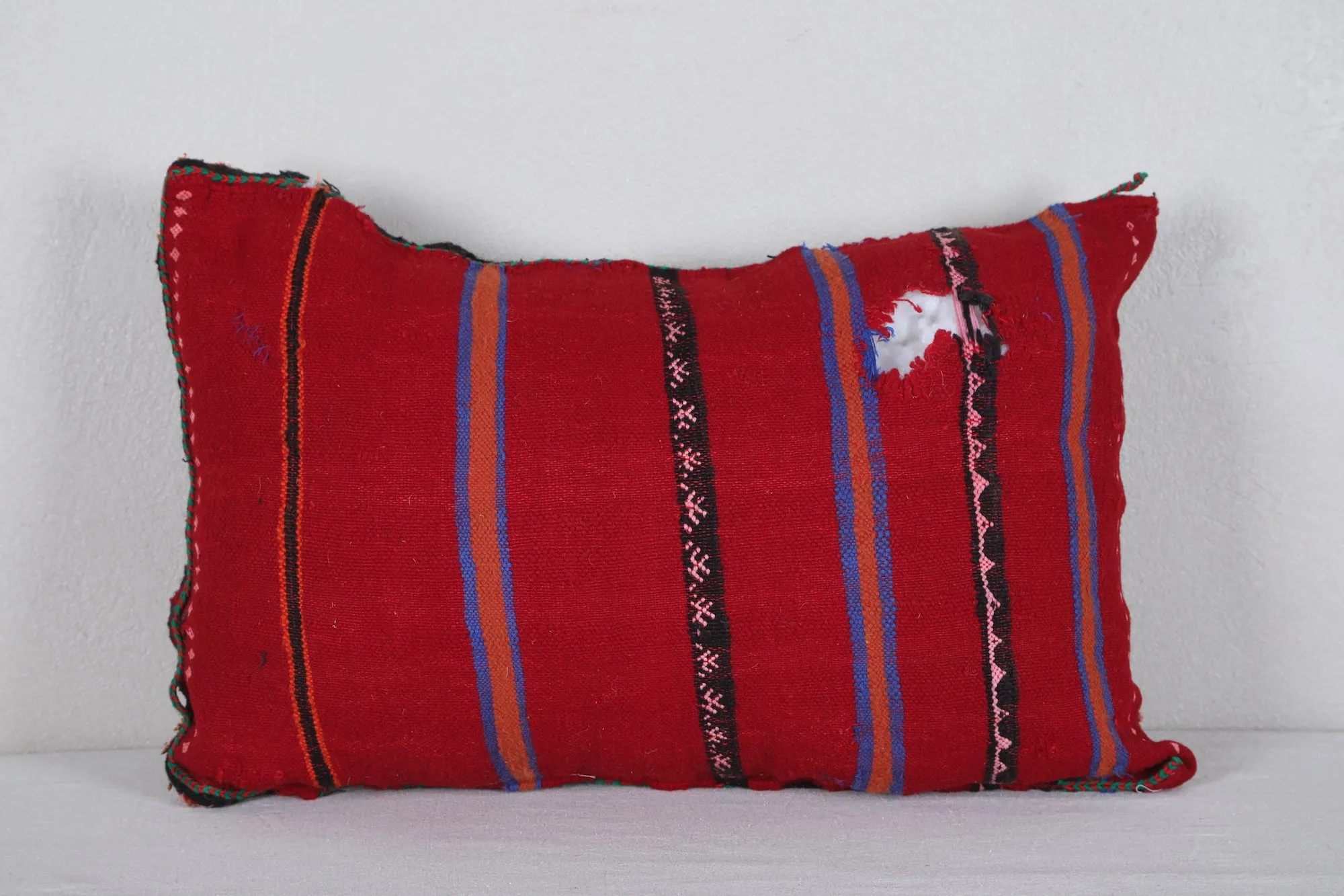 Vintage Moroccan Kilim Pillow 14.9 INCHES X 22.4 INCHES