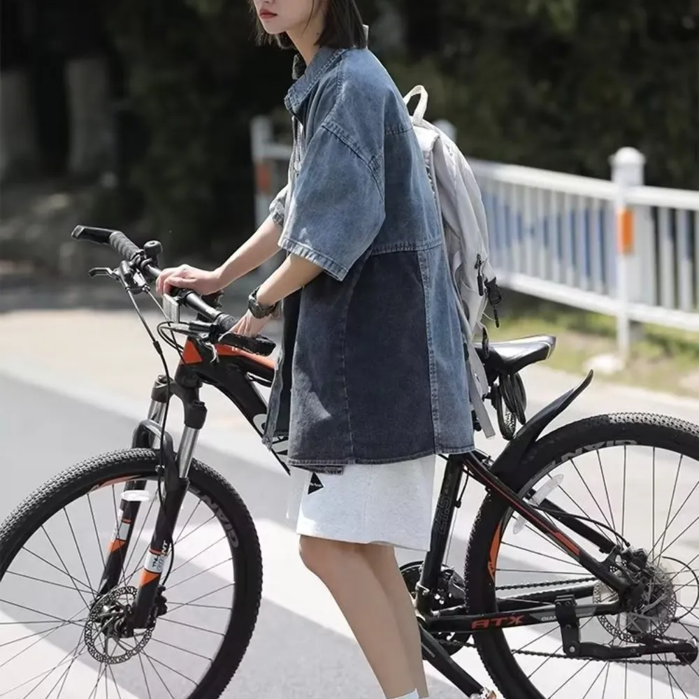 Vintage Panel Denim Short Sleeve Shirt
