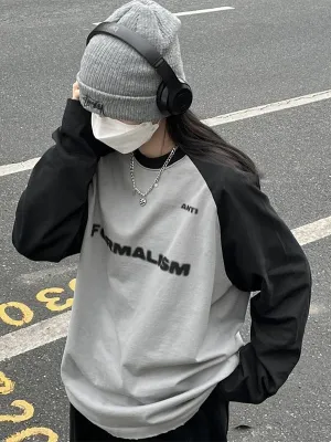 Vintage Striped Street Loose Sweatshirts