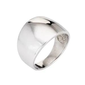 Vintage Wide Band Cigar Ring 14k White Gold Sz 7 Estate Fine Jewelry