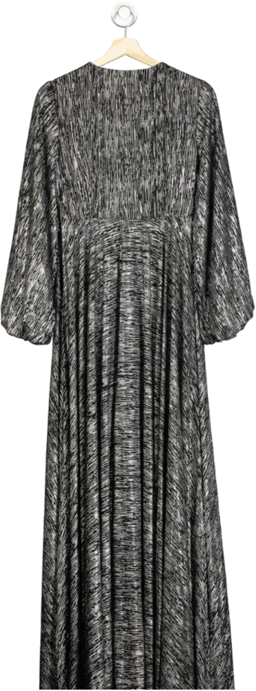 Virgos Lounge Black Metallic Maxi Dress UK 8