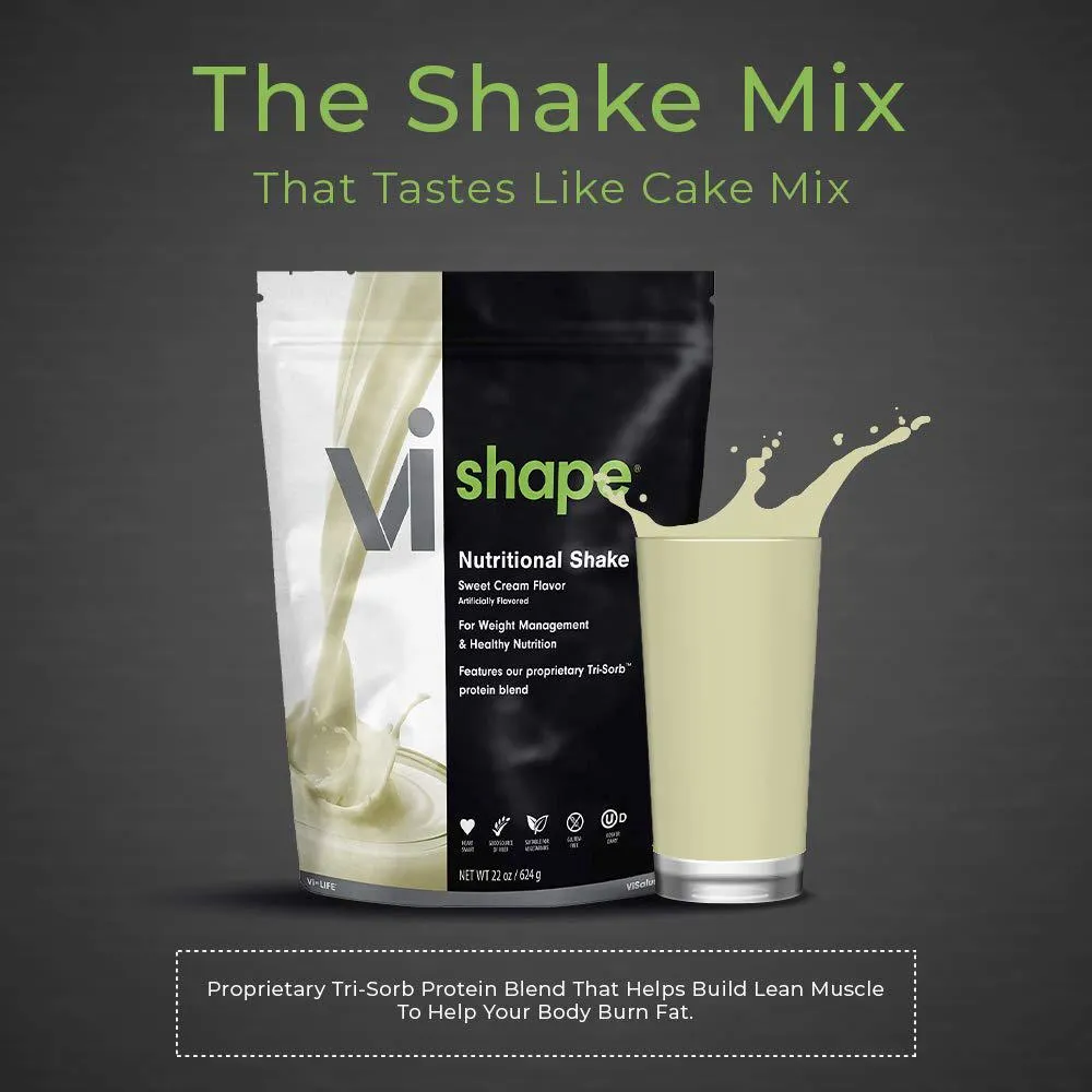 ViSalus Vi Shape Nutritional Shake Mix Sweet Cream Flavor | 4 Bags (22oz Each / 96 Total Servings)