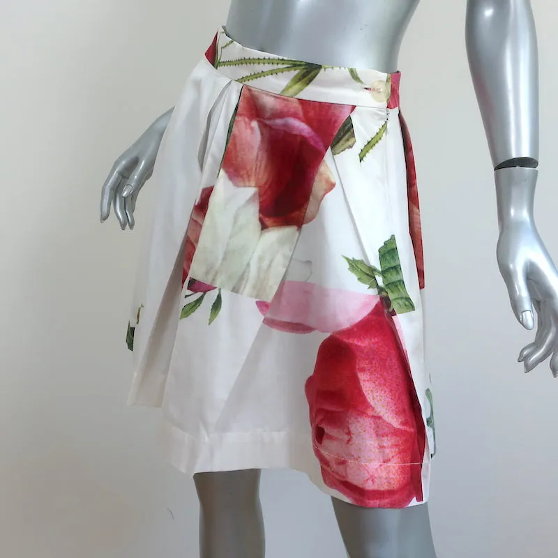 Vivienne Westwood Anglomania Pleated Skirt White Liberty Floral Print Size 40