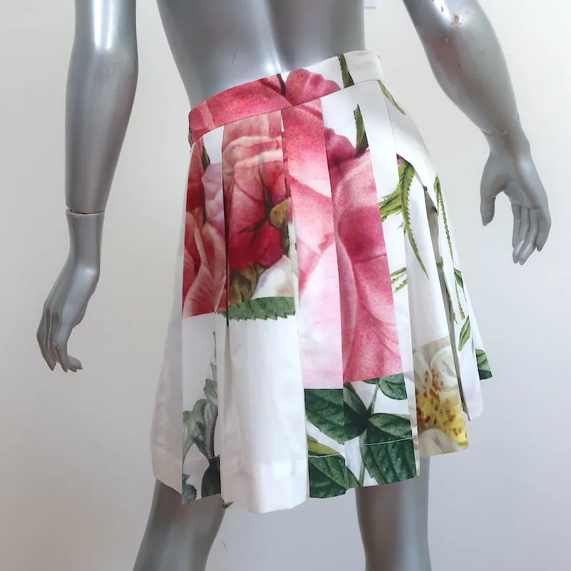Vivienne Westwood Anglomania Pleated Skirt White Liberty Floral Print Size 40