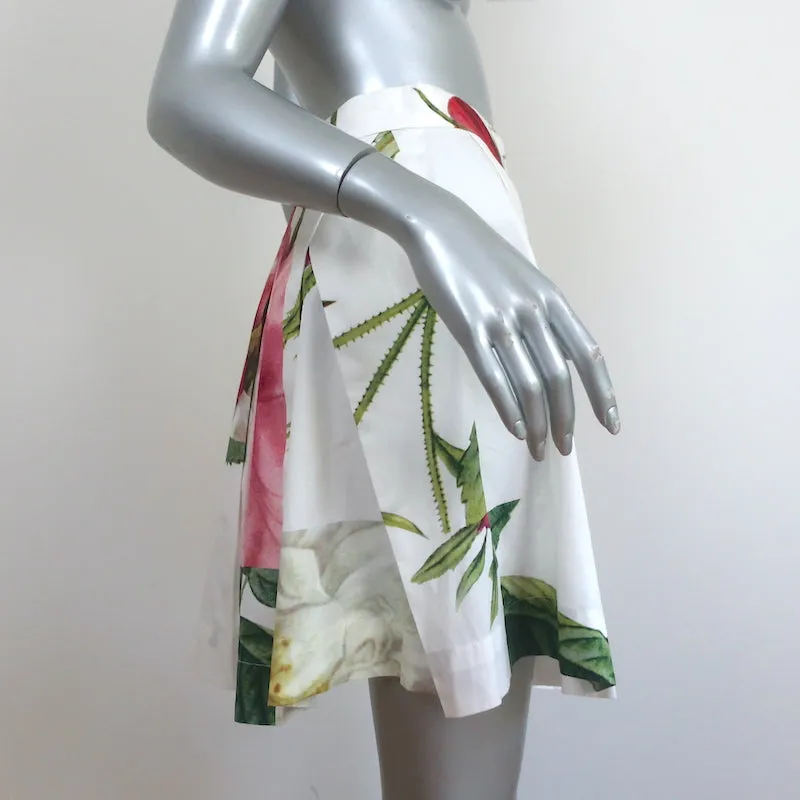 Vivienne Westwood Anglomania Pleated Skirt White Liberty Floral Print Size 40