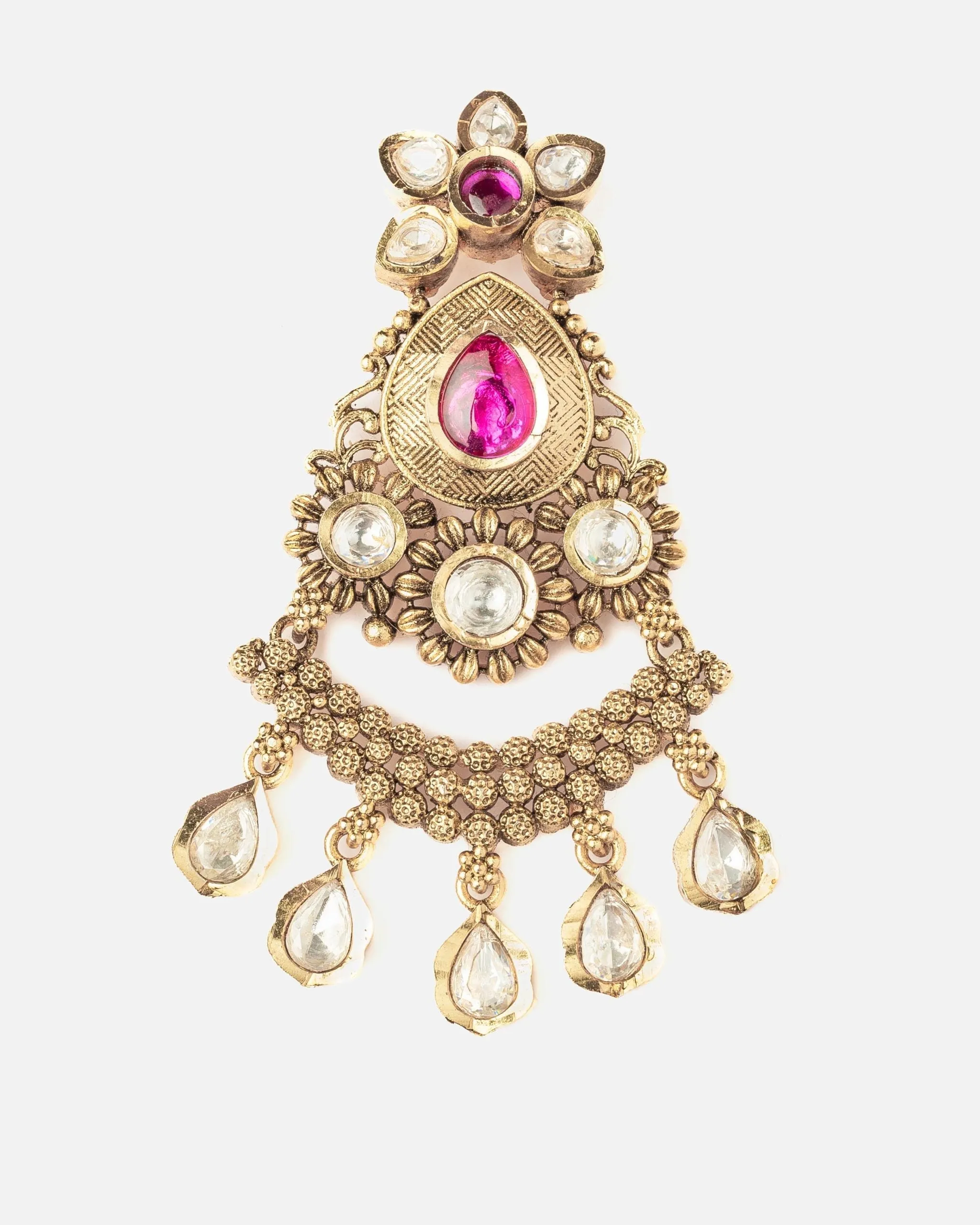 vivinia BY VIDHI MEHRA ISMAARH 2.0 Gold/Pink Womens Pair of Chandbali Earrings