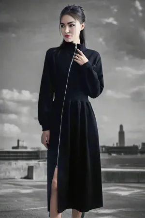 Voidwalk Zipper Midi Dress