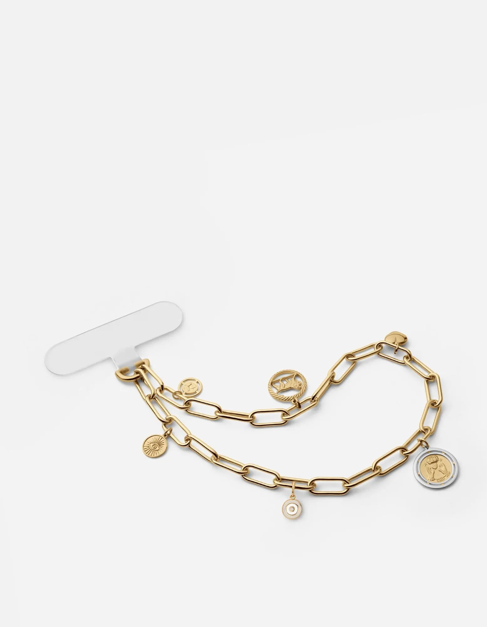 Volt Link Phone Strap, Gold/Charms