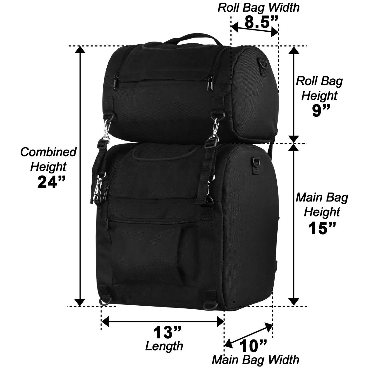 VS1355 Large Heavy Duty Textile Sissy Bar Bag