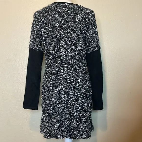 VTG Angie Black and White Knit Dress Sweater Red zipper Y2K Size Large