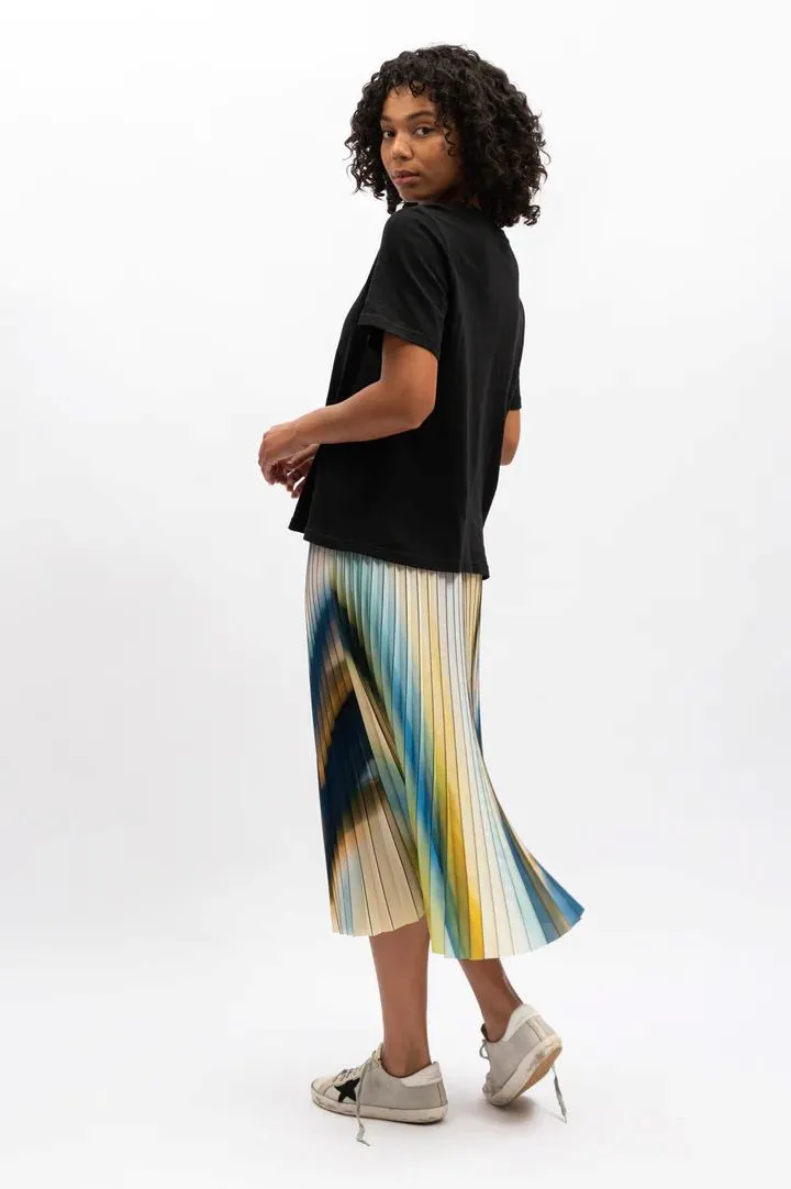 WE ARE THE OTHERS Lilian Pleat Skirt - Azure Multi