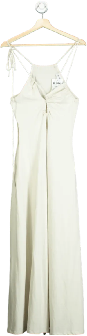 Weekday White Arya Strap Jersey Dress UK S