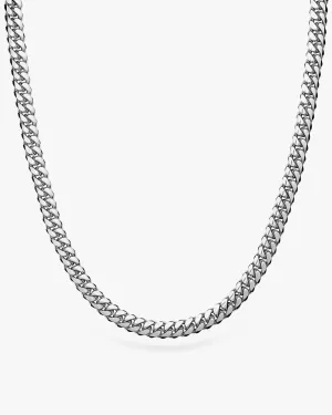 White Gold Cuban Link Chain - 3mm