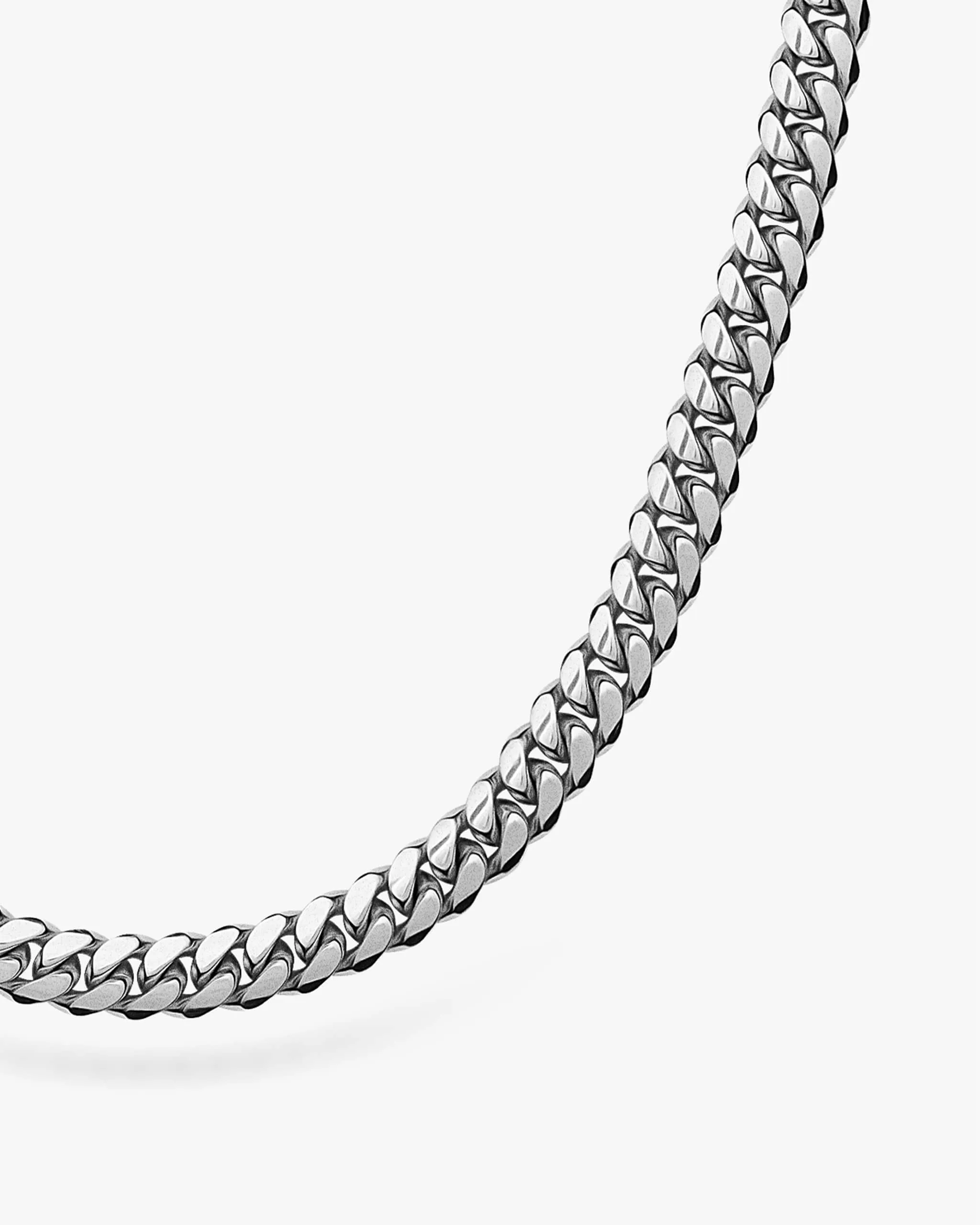 White Gold Cuban Link Chain - 3mm