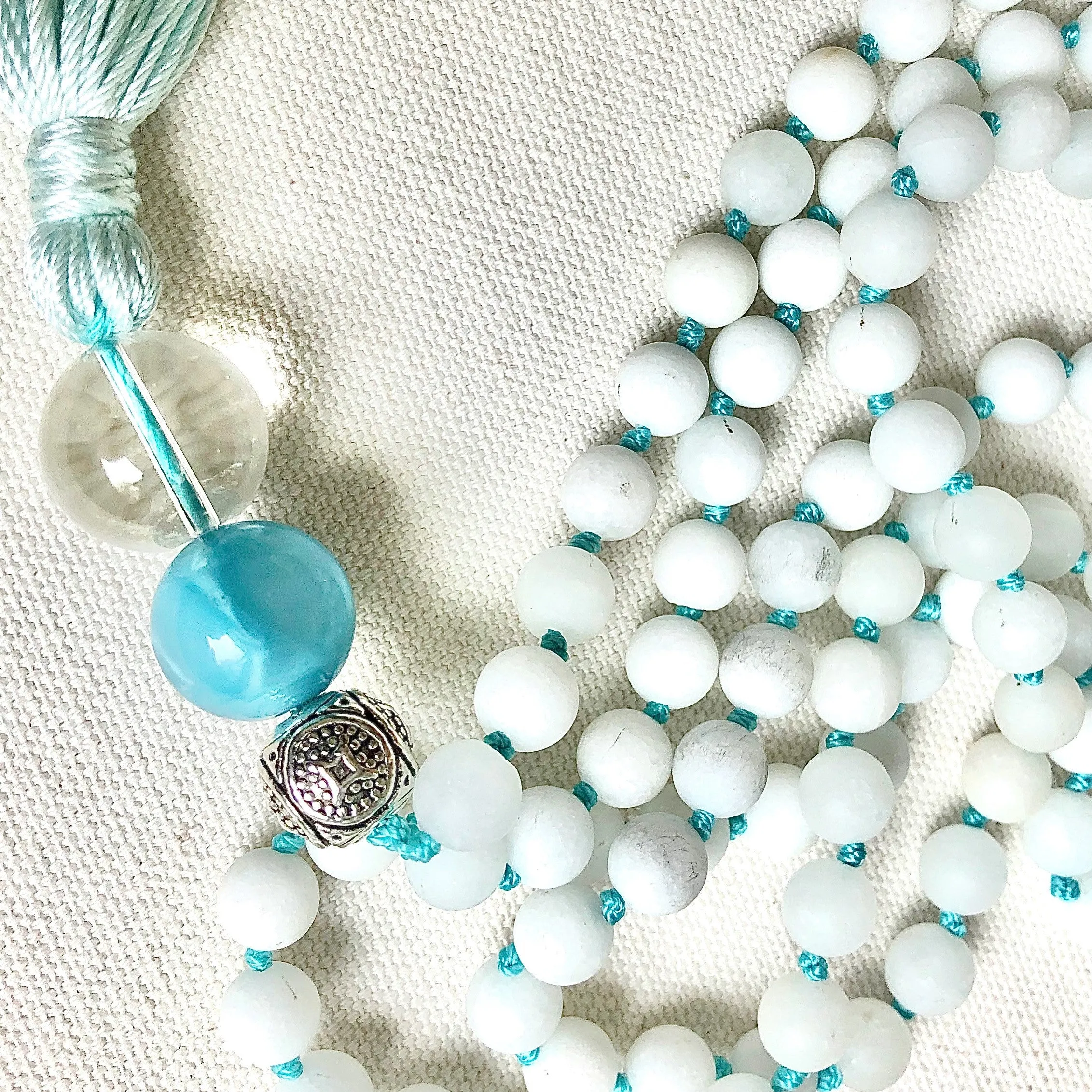 White Jade Mala (Matte finish)