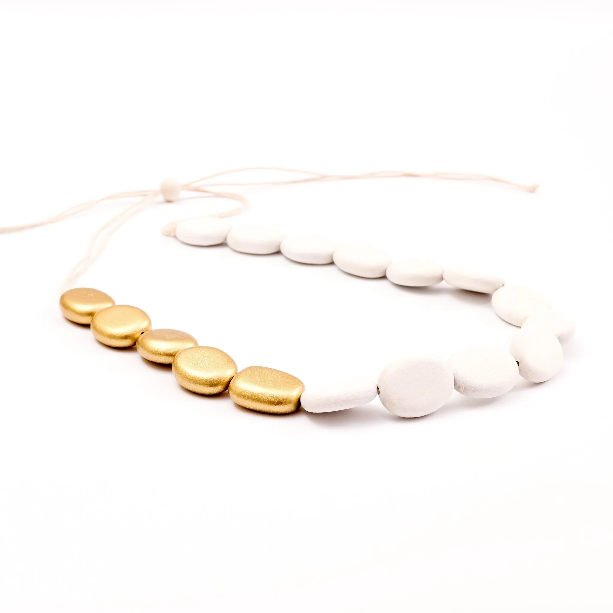 White Wooden Bead Necklace Guija