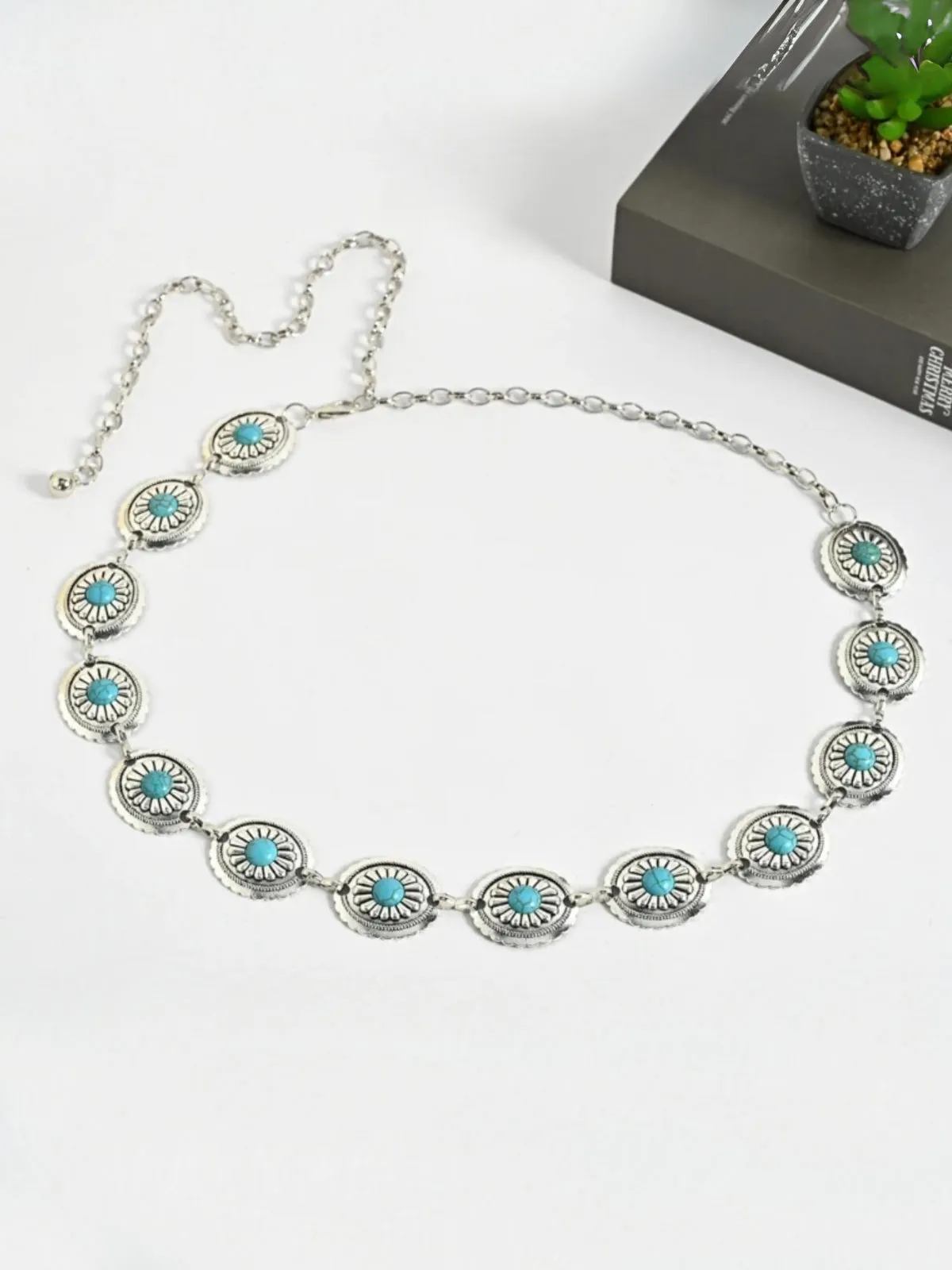 Wild West Wanderer Turquoise Chain Belt