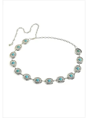 Wild West Wanderer Turquoise Chain Belt