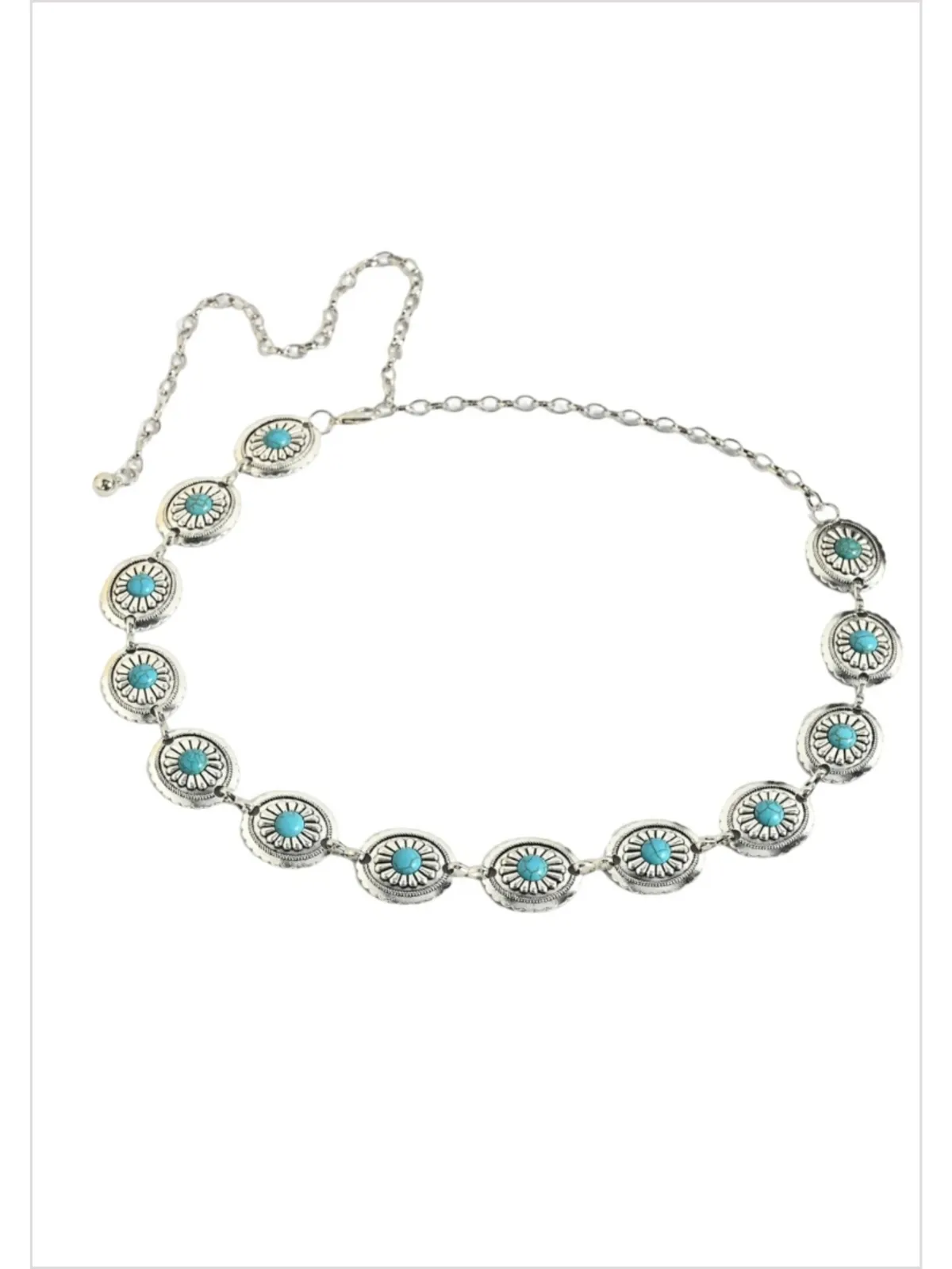 Wild West Wanderer Turquoise Chain Belt