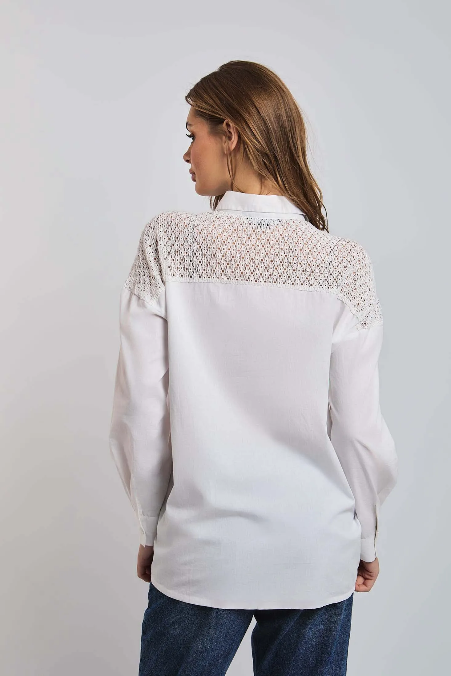 Women Dress Long Sleeve Shirt Off White