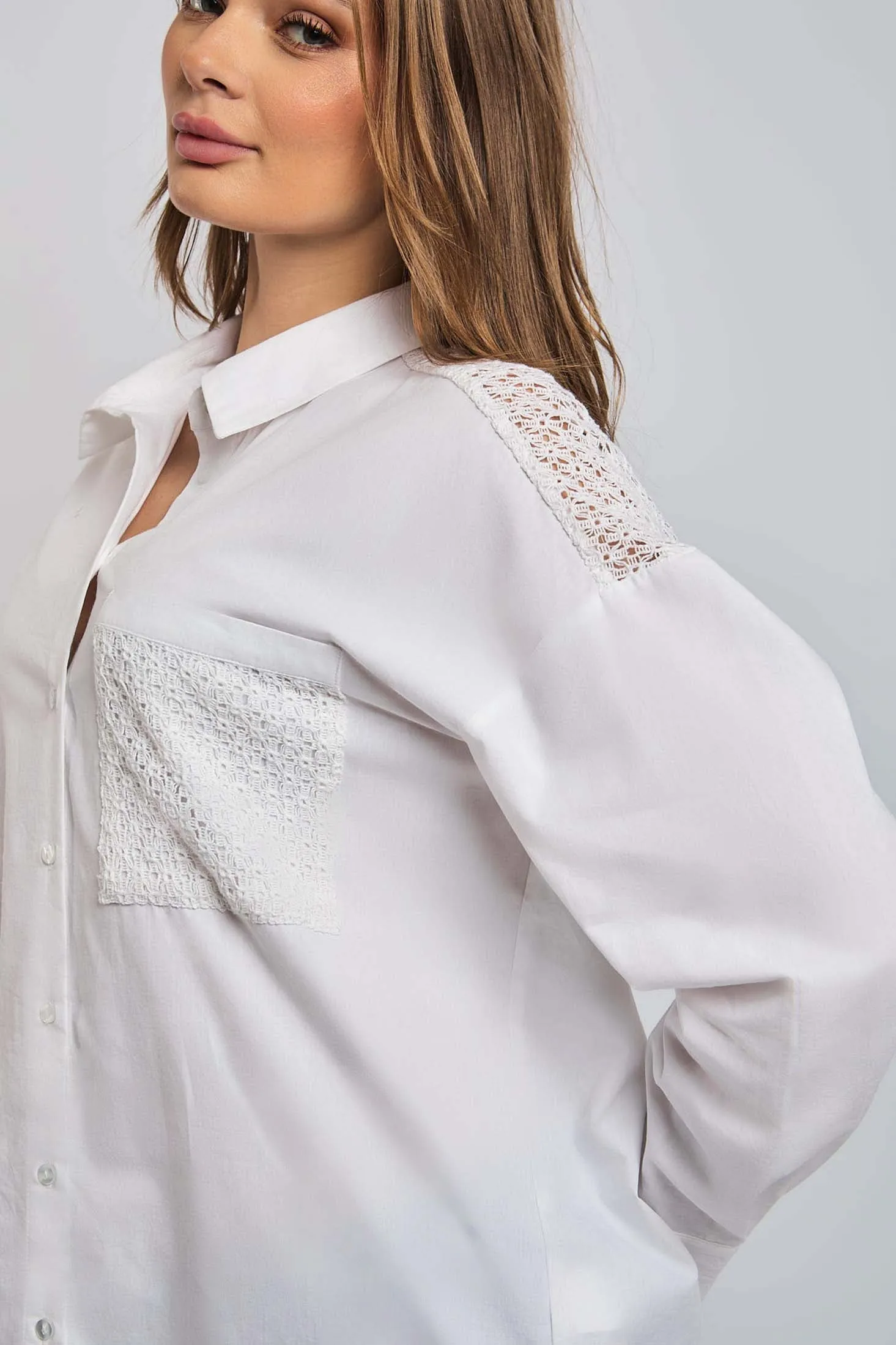 Women Dress Long Sleeve Shirt Off White