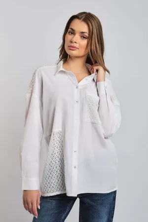 Women Dress Long Sleeve Shirt Off White