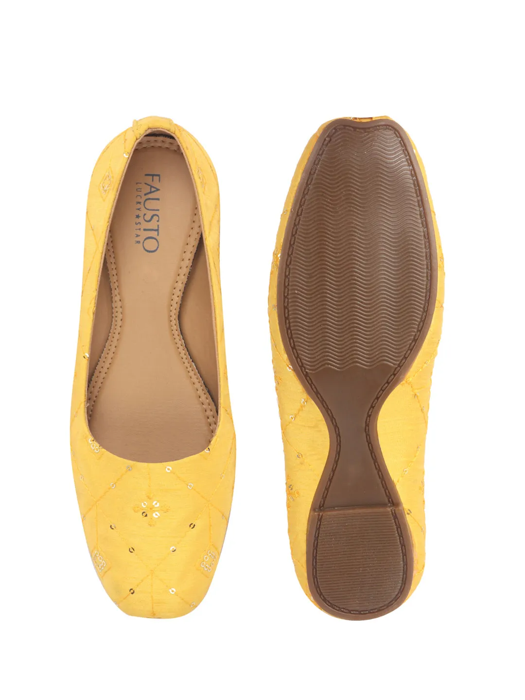 Women Ethnic Embroidered Design Handcrafted Juttis For Mehendi & Haldi|Premium Fabric Wedding Festive Slip ons Mojaris |Soft Cushioned Insole