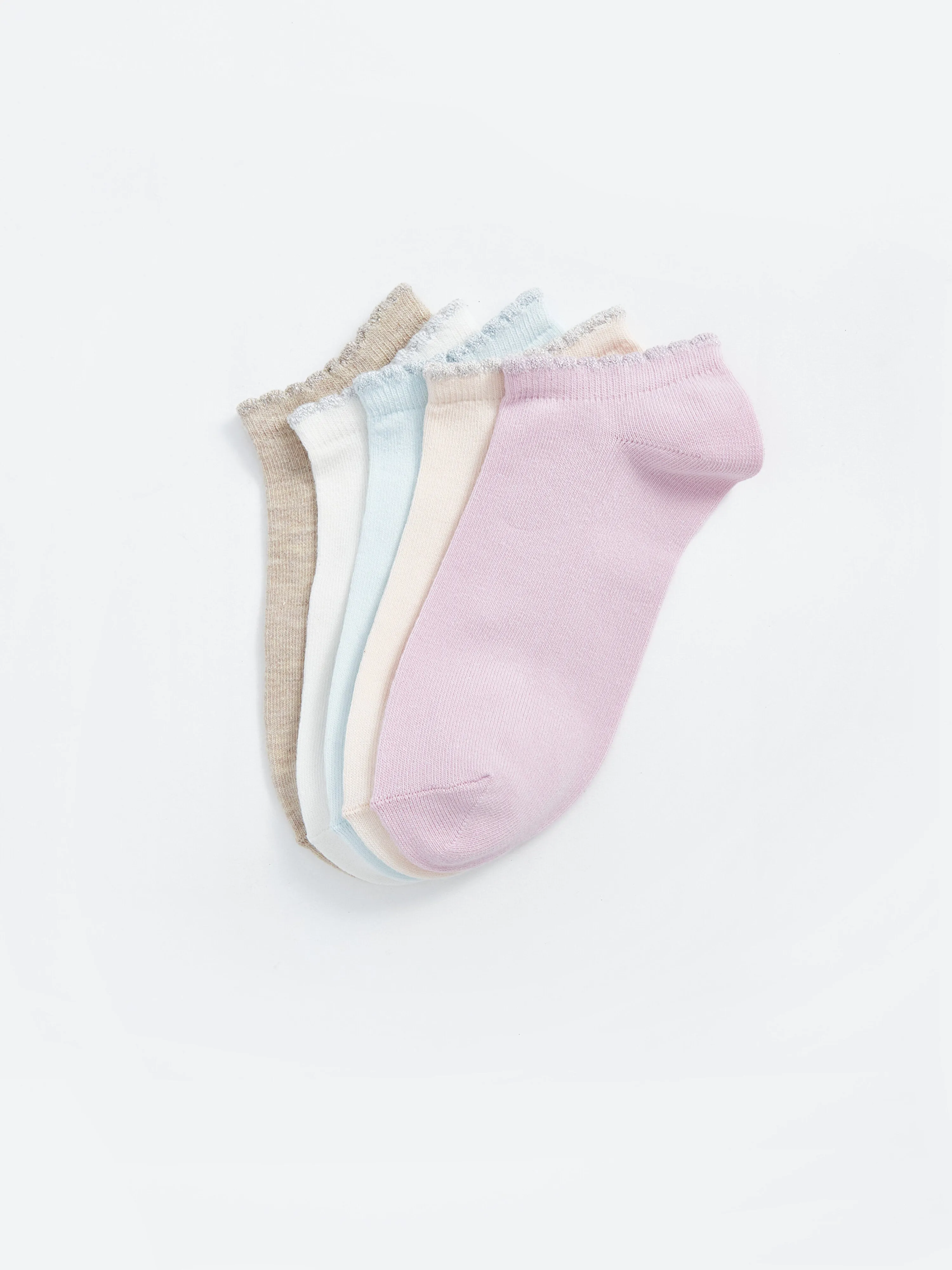 Women Flat Booties Socks 5 Pack