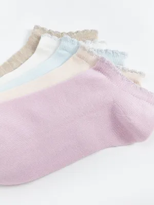 Women Flat Booties Socks 5 Pack