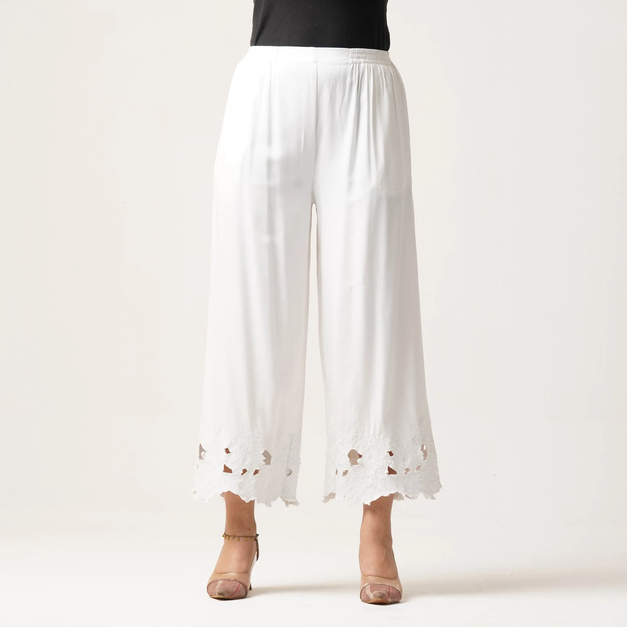 Womens Ethnic Bottom-Off White