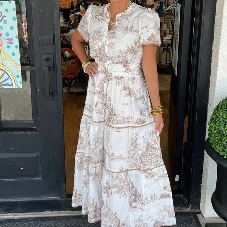 Women's Ethnic Style Floral Printed Dress