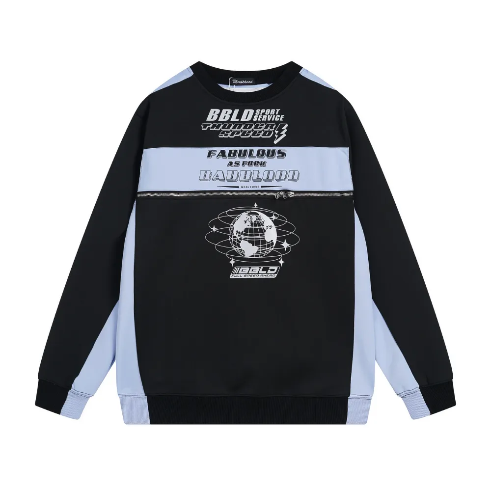 Women's High Street Zipper Design Sweatshirt