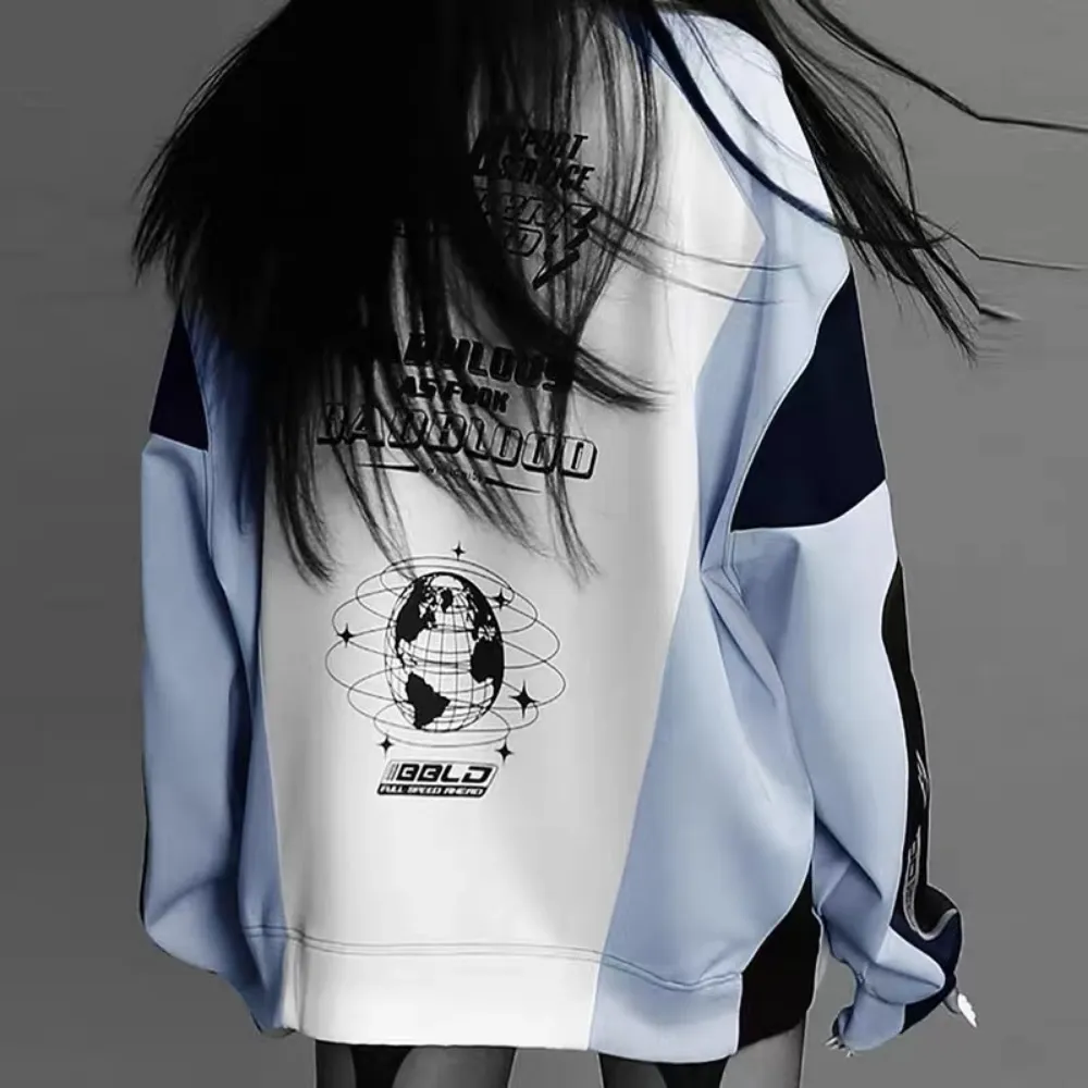 Women's High Street Zipper Design Sweatshirt