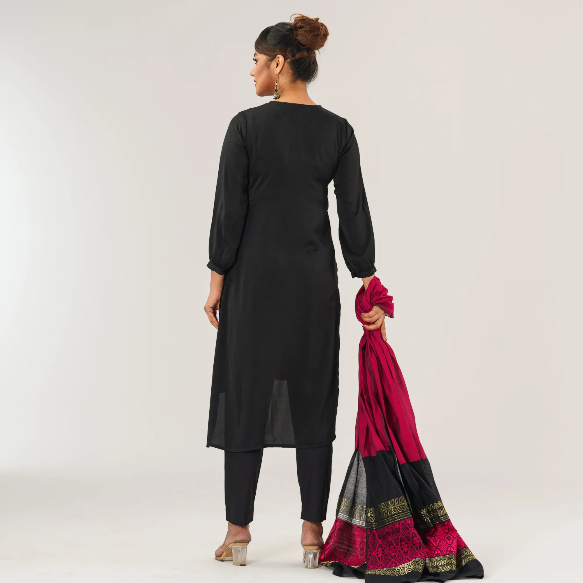 Womens Pink Black Three Piece Set