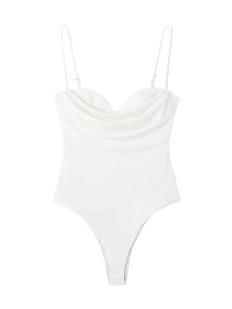 Women’s Sweetheart Neck Bodysuit Draped, Backless
