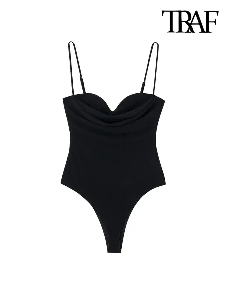Women’s Sweetheart Neck Bodysuit Draped, Backless