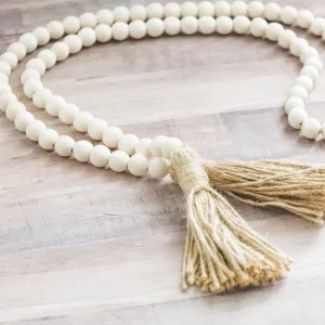 Wood Bead Garland with Tassels