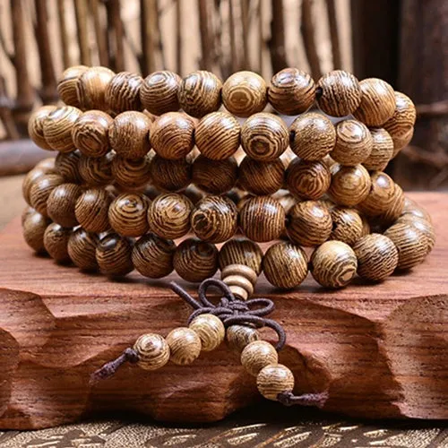 Wooden Bead Buddhist Prayer Bracelet