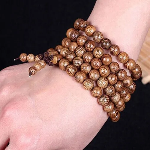 Wooden Bead Buddhist Prayer Bracelet