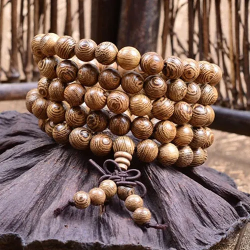 Wooden Bead Buddhist Prayer Bracelet
