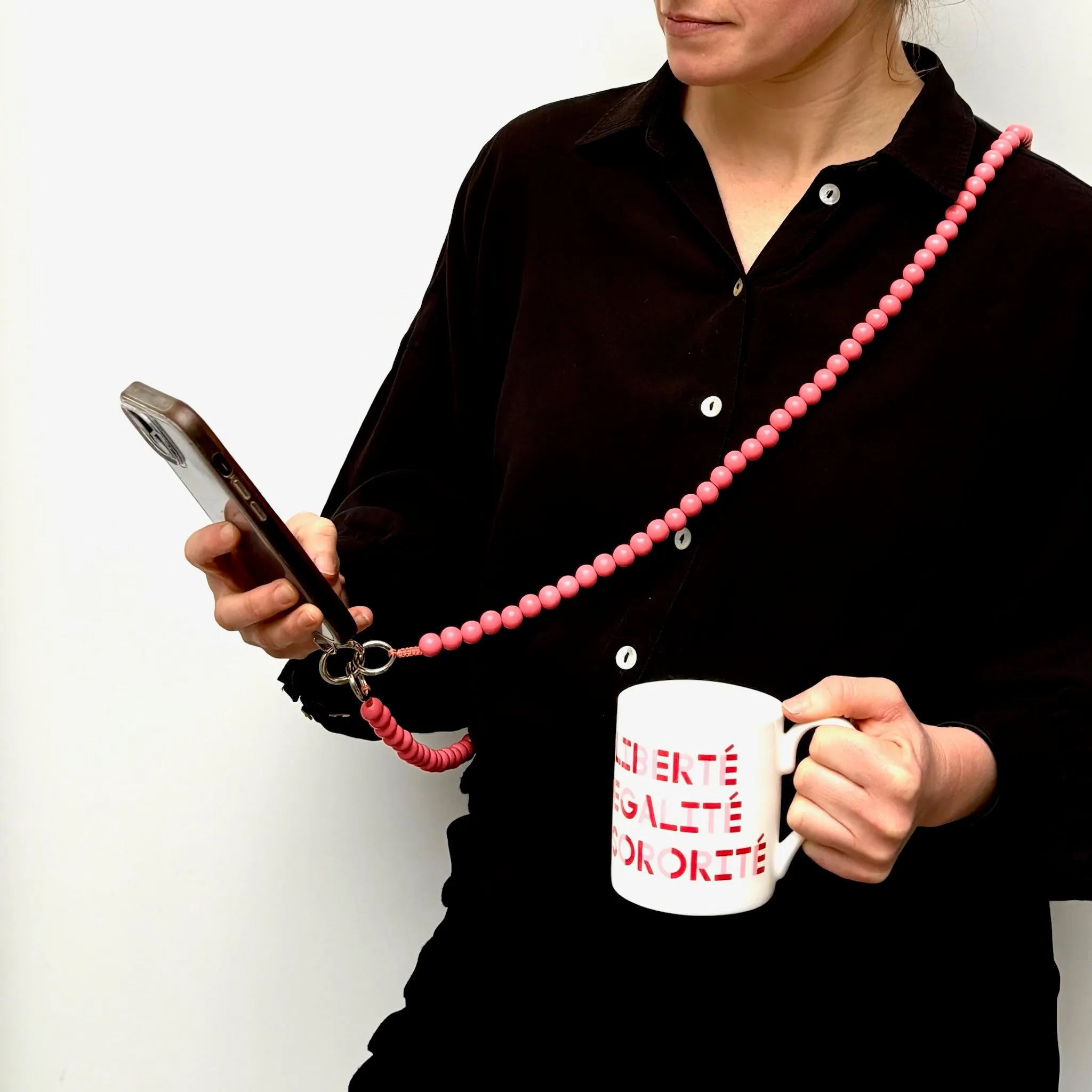 Wooden Bead Phone Chain