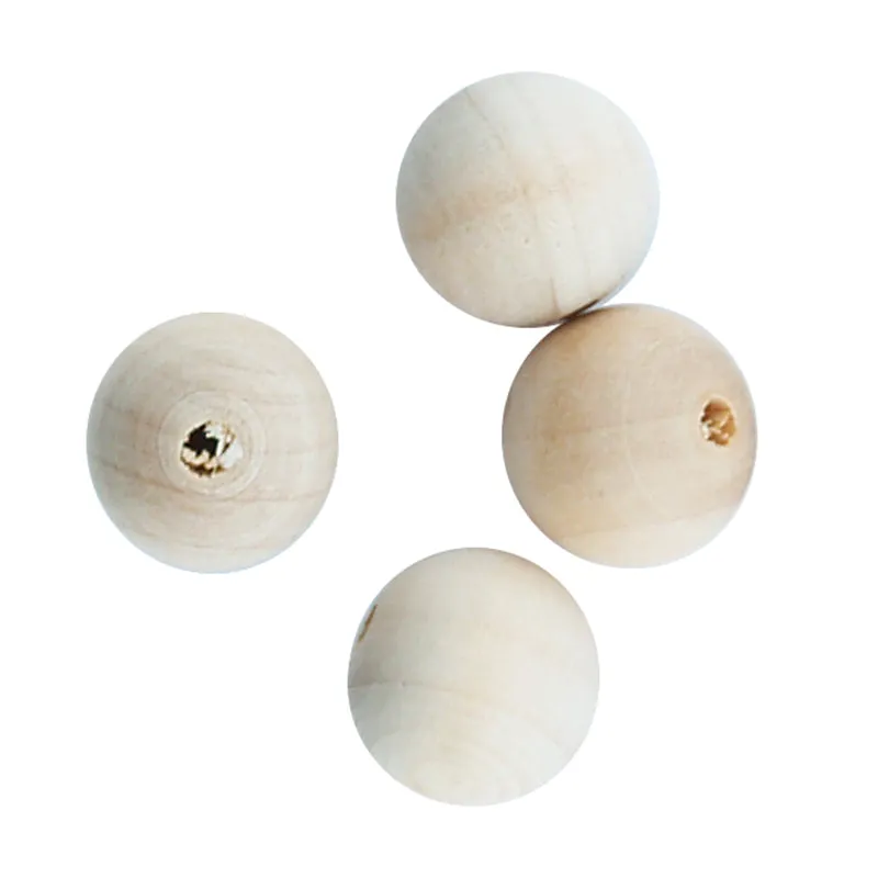 WOODEN BEAD ROUND BEAD NATURAL 18MM 9PC