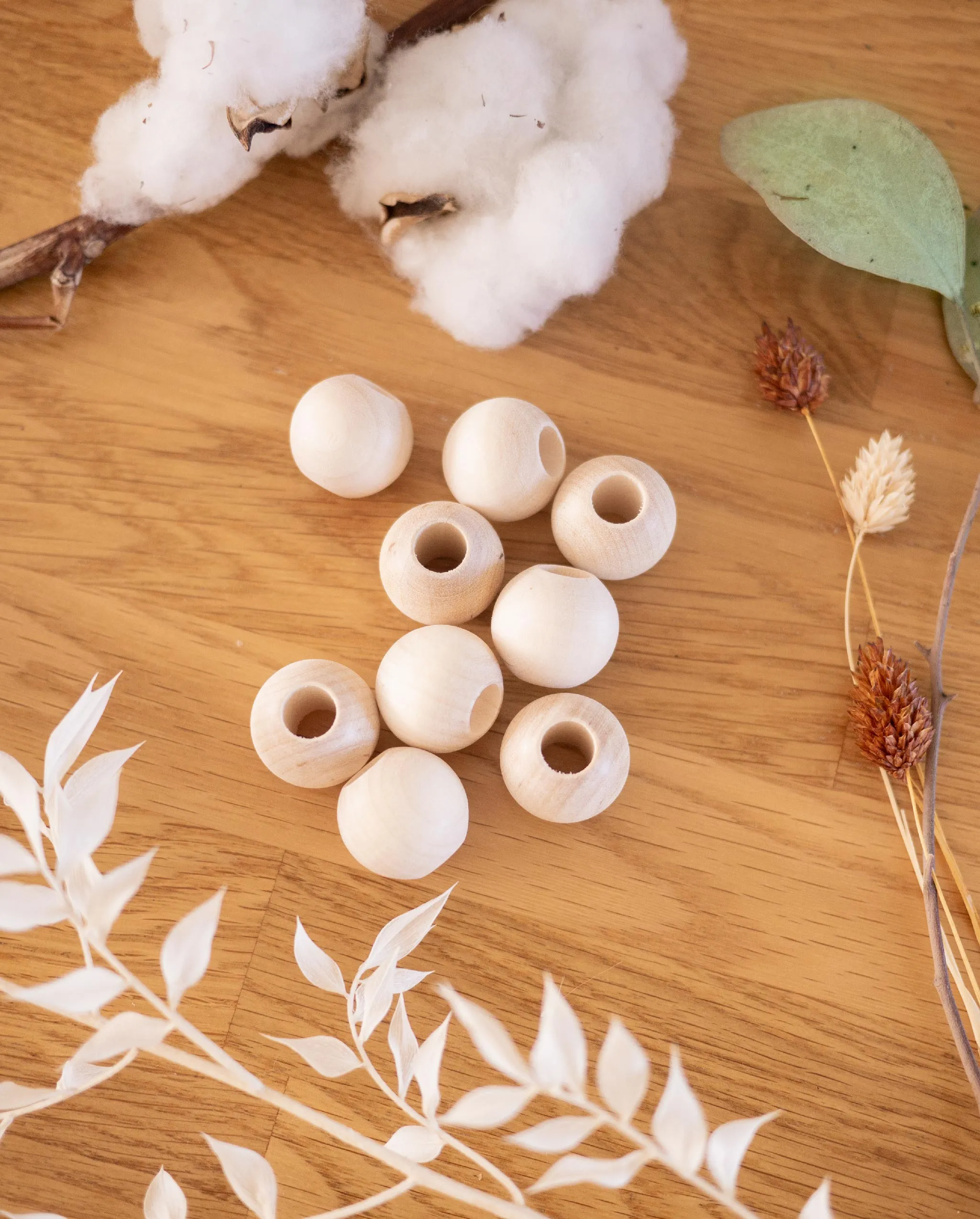 Wooden beads with large holes