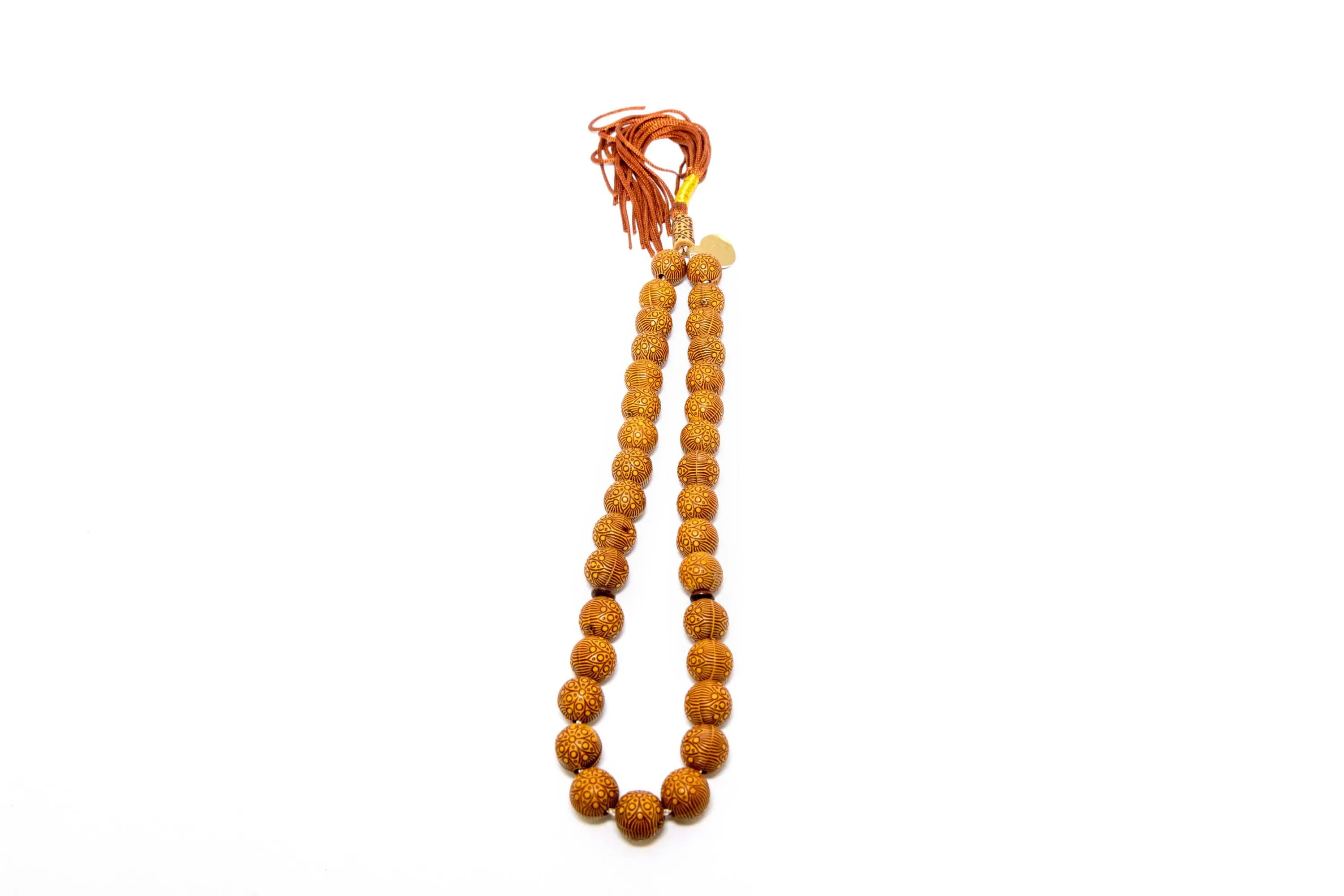 Wooden Necklace With Decorative Carvings