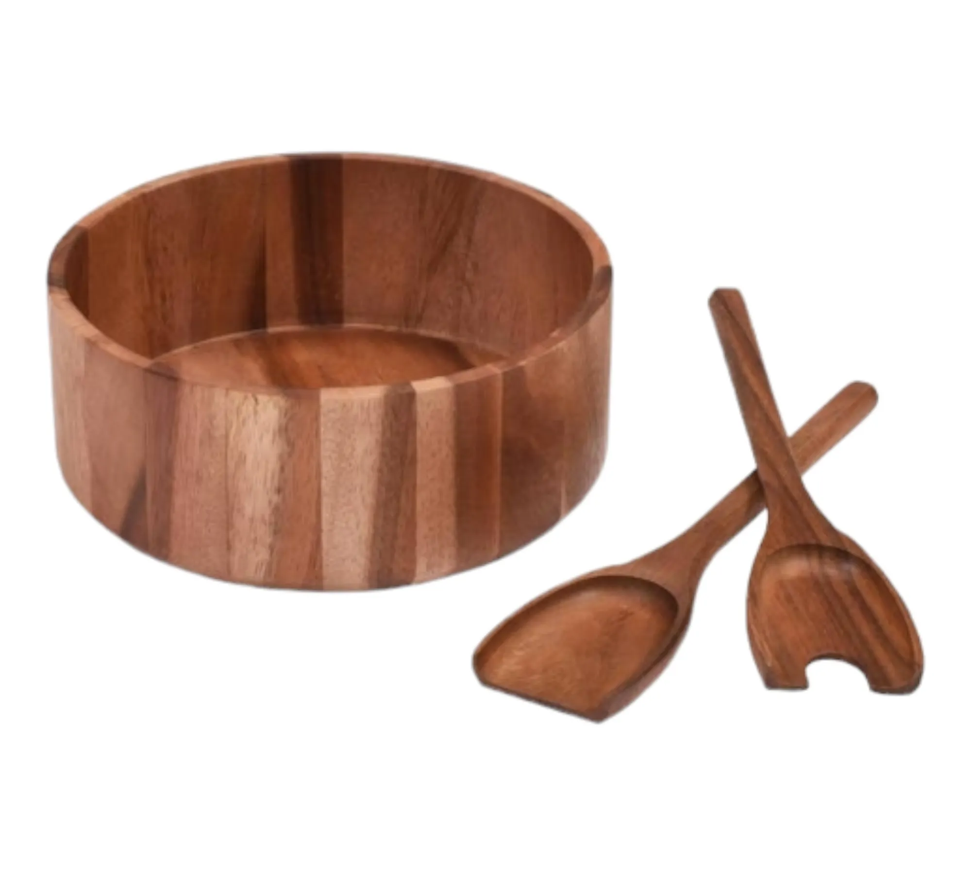 Wooden Salad Bowl with Matching Utensils
