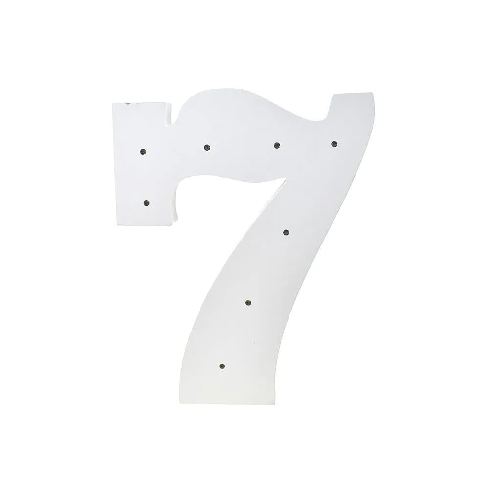 Wooden Standing LED Numbers, 11-1/2-inch, White