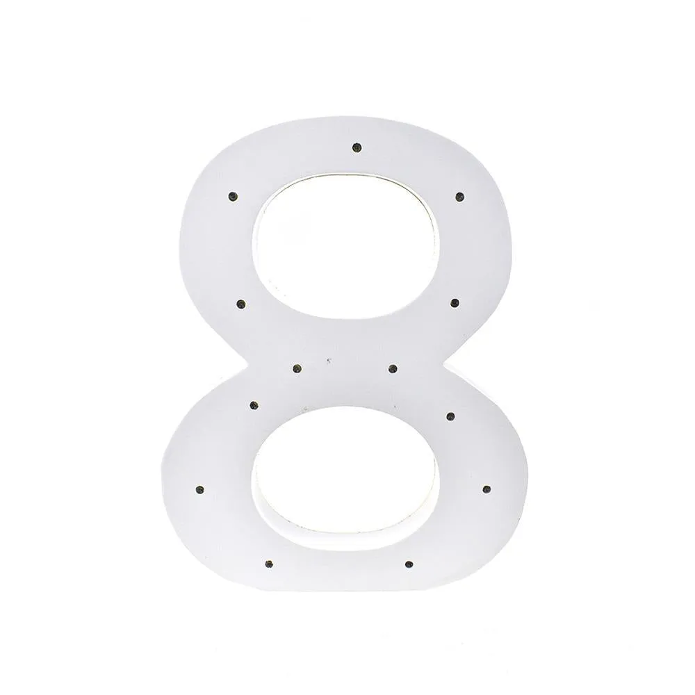 Wooden Standing LED Numbers, 11-1/2-inch, White