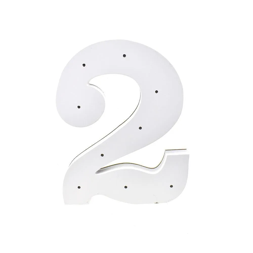 Wooden Standing LED Numbers, 11-1/2-inch, White