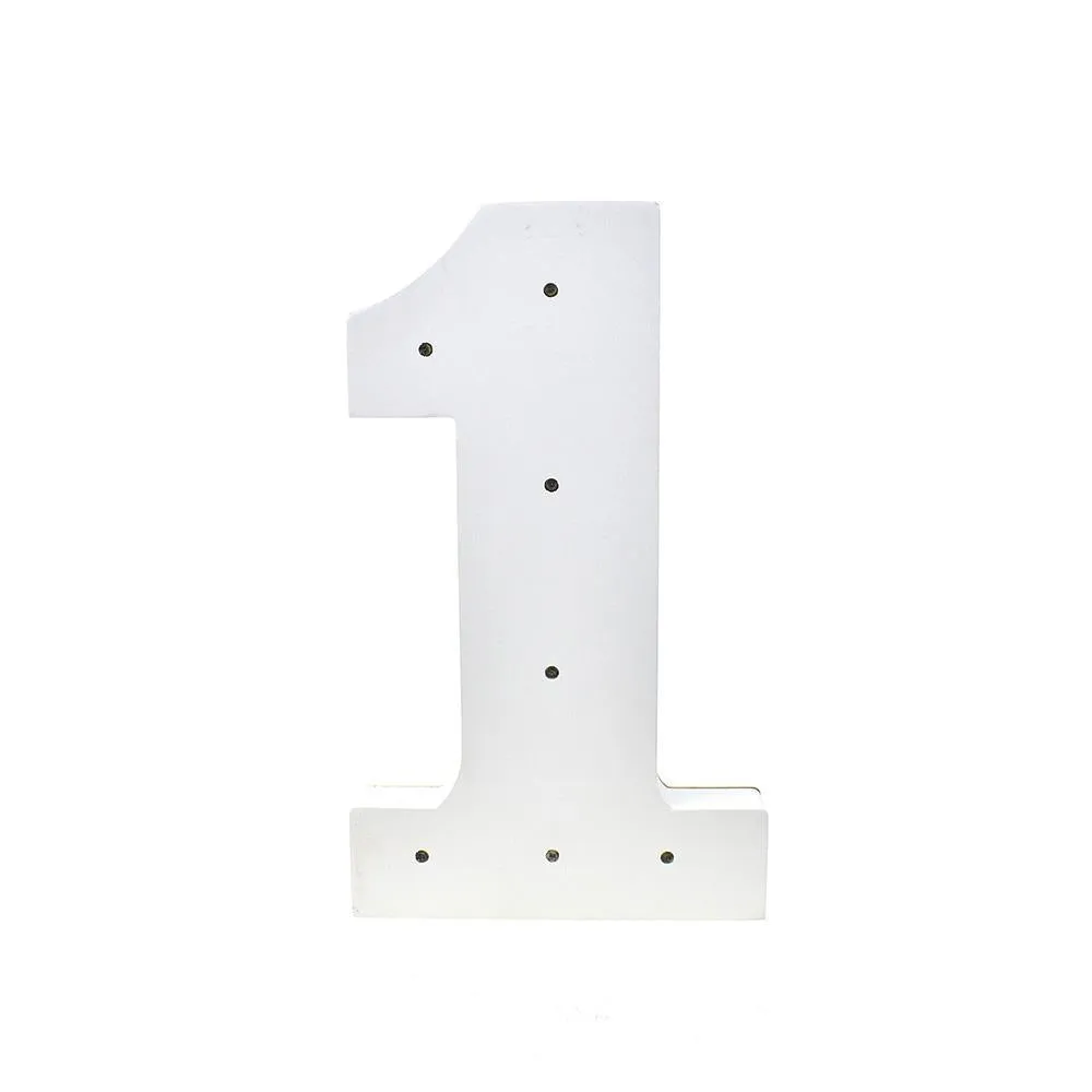 Wooden Standing LED Numbers, 11-1/2-inch, White