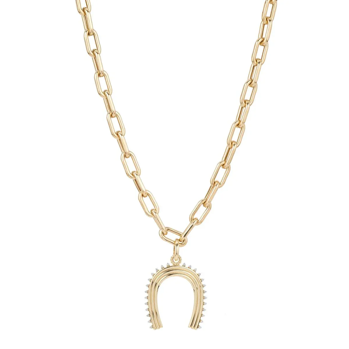 XL Groovy Diamond Horseshoe Hinged Charm